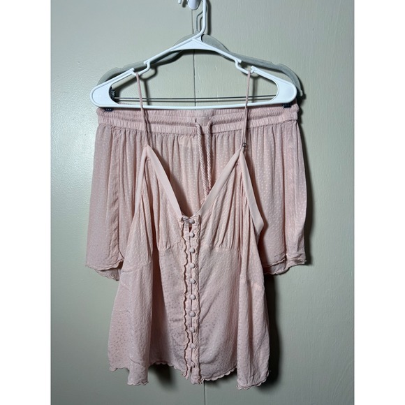 Anthropologie Other - Anthropologie Pink Clip Dot Pajama Set Cami and Shorts Loungewear L Coquette